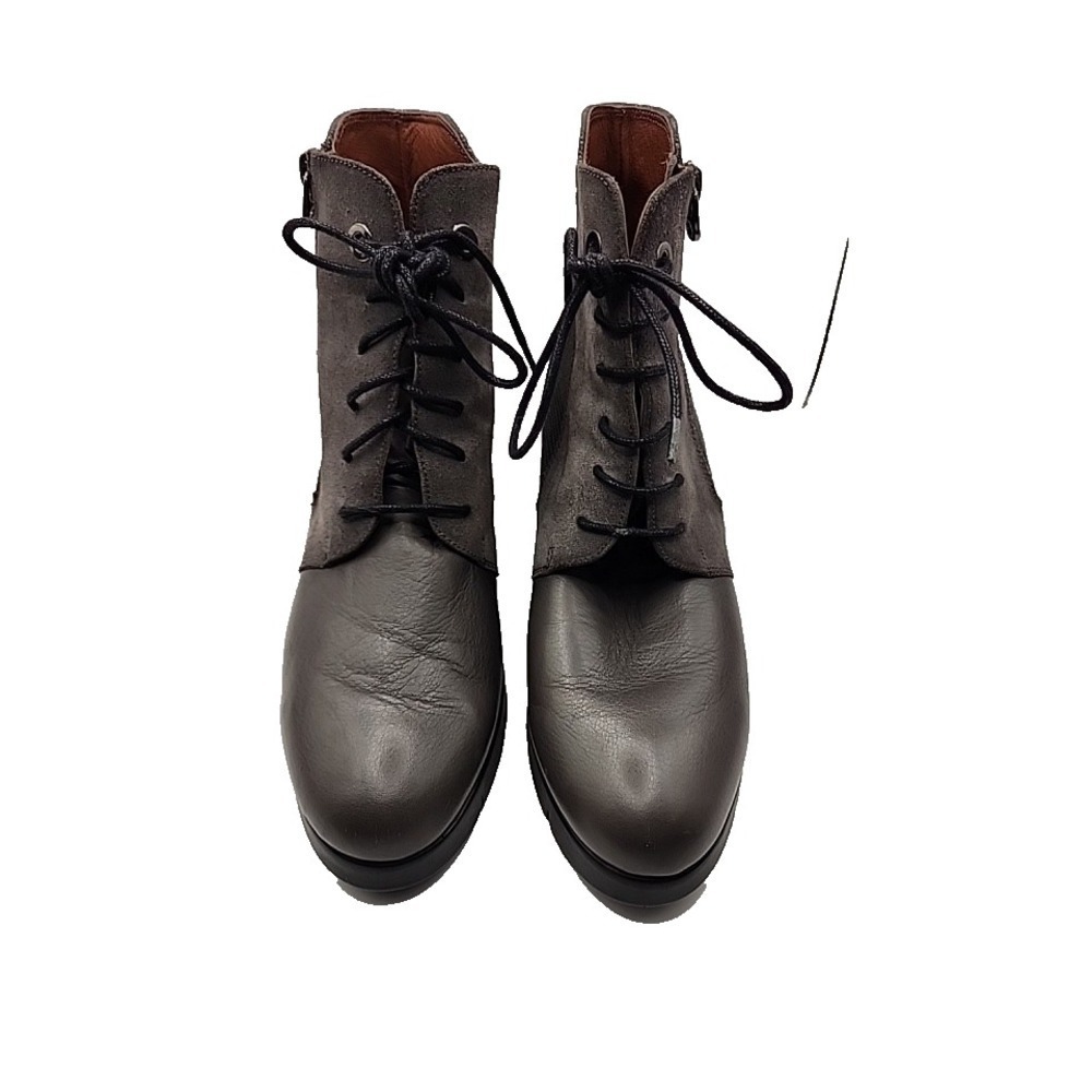 European Comfort Leather Booties Hispanitas Spain Lace Up Ankle Boots 38 (7.5-8) - Picture 2 of 14